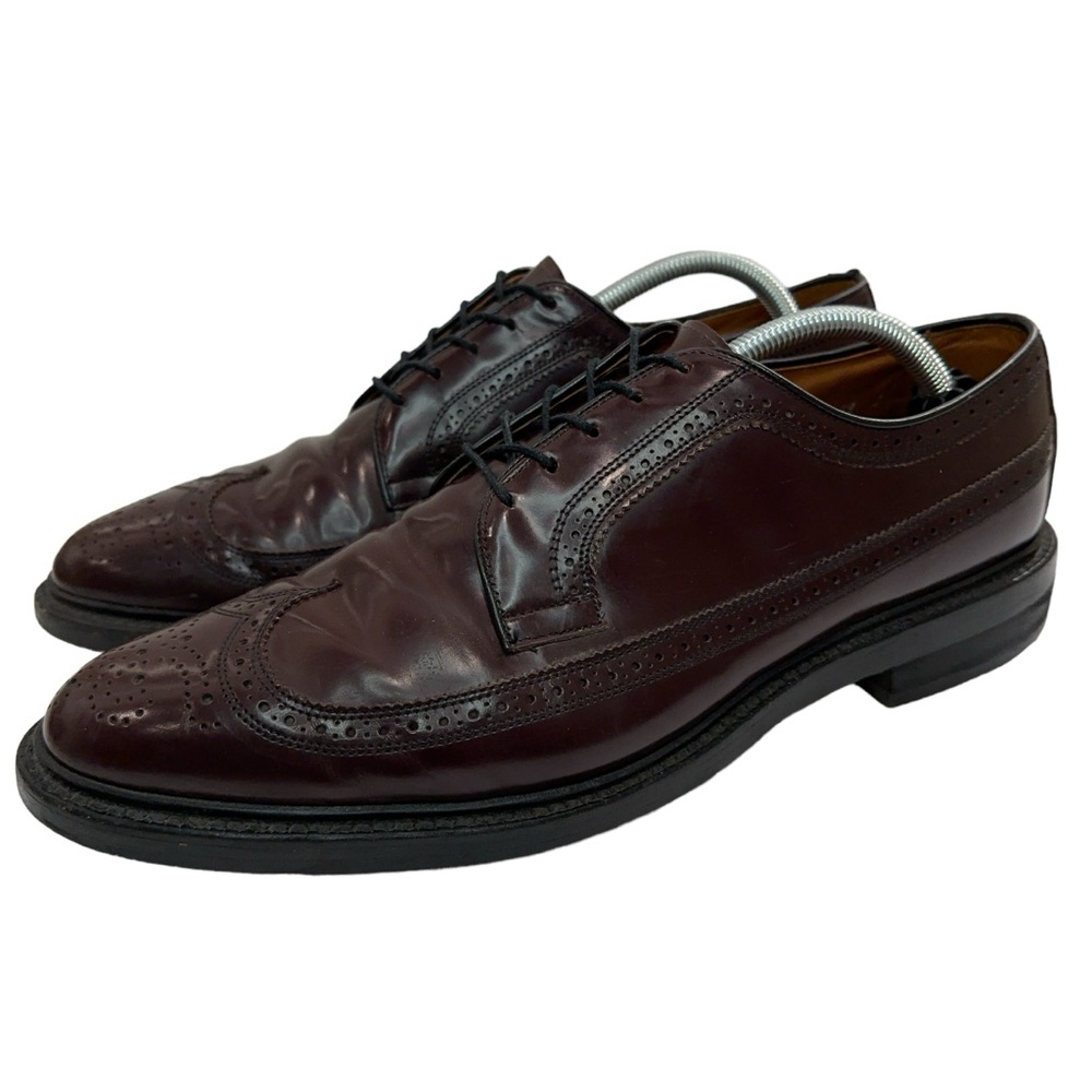 Allen Edmonds Dress Shoes Mens 11.5 A MacNeil Leather Oxford Wingtip Burgundy